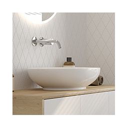 Oltens Sogne umywalka 63x42 cm owalna nablatowa biała 40310000
