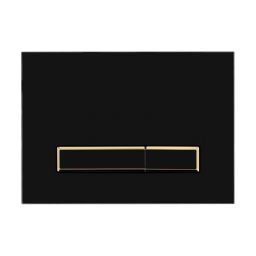 Oltens Torne przycisk spłukujący do WC czarny mat/złoty mat/czarny mat 57105300