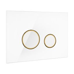 Oltens Lule przycisk spłukujący do WC biały/złoty mat/biały 57203000