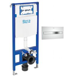 Roca Duplo One PL2 zestaw 2w1 stelaż podtynkowy z przyciskiem spłukującym chrom (A890070020, A890196001)