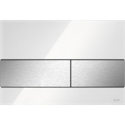 Tece Square przycisk spłukujący do WC szkło białe / stal 9.240.801