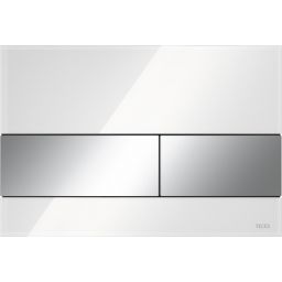 Tece Square przycisk spłukujący do WC szkło białe/chrom błyszczący 9.240.802
