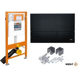 Werit JomoTech stelaż podtynkowy do WC z przyciskiem czarny mat 103-000000015