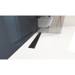 Alca Simple odpływ liniowy 75 cm z rusztem czarny mat APZ10BLACK-750M