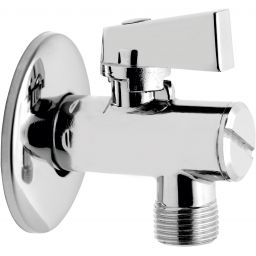 Ferro zawór kątowy kulowy z rozetą i filtrem chrom Z1238KF