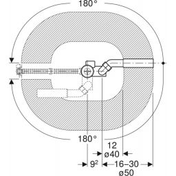 Geberit zestaw odpływowo-przelewowy chrom błyszczący 150.525.21.6