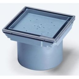 Kessel nasada z ABS z pokrywą do przyklejenia płytek 110x110 z ramą ze stali nierdzewnej 27211