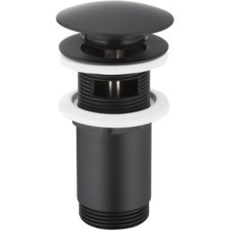 KFA Armatura korek umywalkowy klik-klak z przelewem duży czarny mat 660-254-81