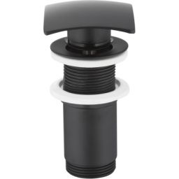 KFA Armatura korek umywalkowy klik-klak bez przelewu duży czarny mat 660-453-81