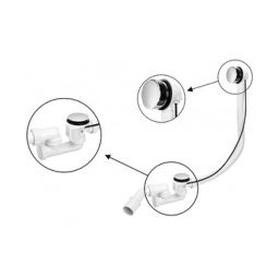 McAlpine zestaw odpływowo-przelewowy do wanny i głębokiego brodzika chrom HC31M-N1