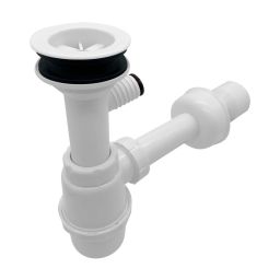 Oltens Harkan syfon umywalkowy butelkowy z sitkiem białym 02103000