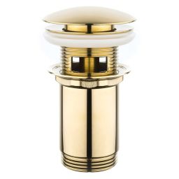 Oltens Halsa korek umywalkowy klik klak okrągły z przelewem G1 1/4 złoty połysk 05100800