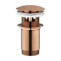 Oltens Halsa korek do umywalki klik klak okrągły z przelewem G1 1/4  miedź szczotkowana 05101610