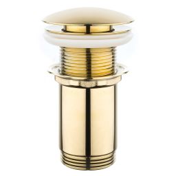 Oltens Rovde korek umywalkowy okrągły bez przelewu G1 1/4 złoty połysk 05200800