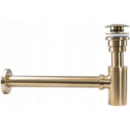 Rea syfon do umywalki z korkiem klik-klak jasnozłoty szczotkowany REA-A8586