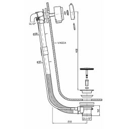 Zucchetti syfon wannowy nikiel szczotkowany Z90075.C3