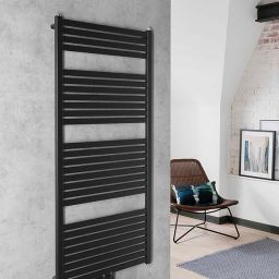 Aqualine Tondi grzejnik łazienkowy dekoracyjny 133x60 cm czarny DT486T