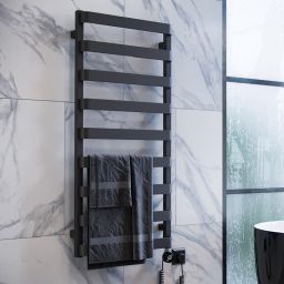 Excellent Meteor grzejnik łazienkowy dekoracyjny 85x50 cm czarny GREX.ME85.BL