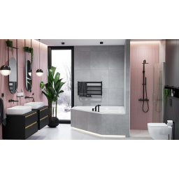 Excellent Meteor grzejnik wannowy dekoracyjny 46x80 cm czarny GREX.MEW46.BL