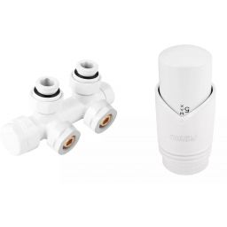 Ferro zestaw kątowy termostatyczny biały ZTD30WH