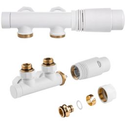 Invena PROV zestaw do dolnego podłączenia typu duoplex biały połysk CZ-89-015