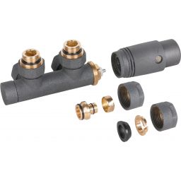 Invena PROV zestaw do dolnego podłączenia typu duoplex grafit CZ-90-015