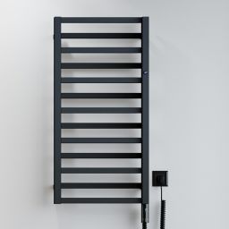 Instal Projekt Poppy Electro grzejnik elektryczny 67x40 cm czarny mat PPYE-40/70C31+GH-03C2