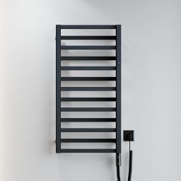 Instal Projekt Poppy Electro grzejnik elektryczny 131x50 cm czarny mat PPYE-50/130C31+GH-06C2