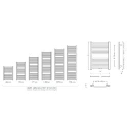 Instal Projekt Omega R grzejnik łazienkowy drabinkowy 174,6x40 cm biały OMER-40/170