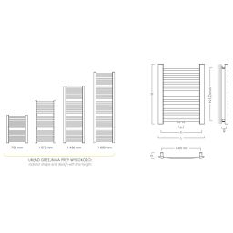 Instal Projekt Retto grzejnik łazienkowy drabinkowy 70,8x54 cm biały RET-50/70