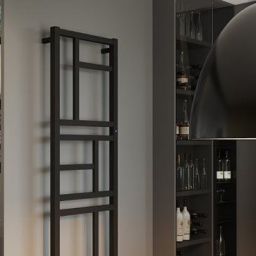 Instal Projekt Mondrian grzejnik łazienkowy 114x50 cm czarny mat MON-50/110D50C31