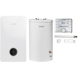 Bosch kocioł kondensacyjny wiszący jednofunkcyjny GC2300iW 15P z zasobnikiem WST120-50 i regulatorem CW400 oraz systemem AZB 600/3 8734100644