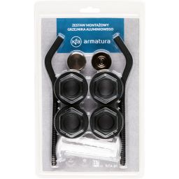 KFA Armatura zestaw montażowy do grzejnika aluminiowego czarny 878-200-81