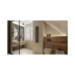 LaVita Calentador QR grzejnik łazienkowy 120x20,5 cm czarny mat