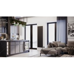 Zestaw Luxrad V-line Elektro grzejnik elektryczny 150x50 cm z grzałką czarny (VLI15005009005MATERG, GLX600CZ)