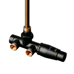 Oltens Varmare Ventil zestaw termostatyczny grzejnikowy jednootworowy lewy czarny mat 55905300