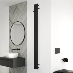 Oltens Stang grzejnik łazienkowy dekoracyjny 180x15 cm czarny mat 55011300