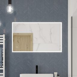 Oltens Nordlis lustro 60x100 cm prostokątne z oświetleniem od tyłu z matą grzewczą 64111000