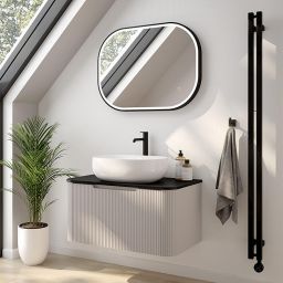 Oltens Stang (s) grzejnik łazienkowy dekoracyjny 180x23 cm czarny 55026300