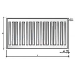 Purmo Ventil Compact grzejnik płytowy 60x120 cm podłączenie dolne biały CV33 600x1200
