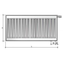 Purmo Ventil Compact grzejnik płytowy 60x300 cm podłączenie dolne lewe biały CV11 600x3000L