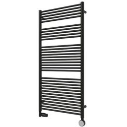 Radox Sunny Flat grzejnik łazienkowy drabinkowy 120x50 cm podłączenie dolne czarny RX-SU.002T.1200.500