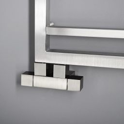 Sapho Cube Twin zestaw przyłączeniowy zespolony 50 mm stal nierdzewna szczotkowana CP582S
