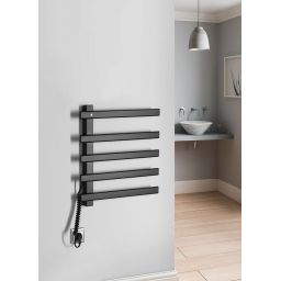 Sapho Elcor grzejnik łazienkowy 48x52 cm elektryczny czarny mat EB530