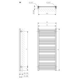 Terma Marlin grzejnik łazienkowy 78x63 cm biały WGMAR078063K916SX