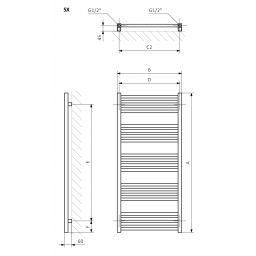 Terma Fiona grzejnik łazienkowy 162x50 cm biały WGFIN162050K916Z1