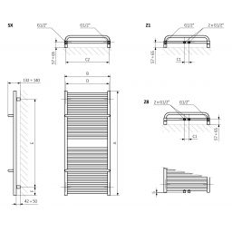Terma Lima grzejnik łazienkowy 82x50 cm biały WGLIM082050K916Z8