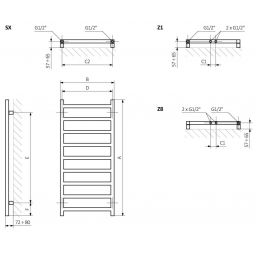 Terma Simple grzejnik łazienkowy 60x50 cm biały WGSIM060050K916SX