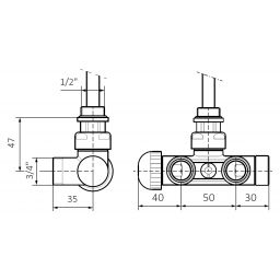 Terma zawór zespolony termostatyczny czarny TGZTCZ007