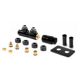 Terma Twins All in One zestaw zintegrowany termostatyczny prawy czarny mat TGETTWINPK9M5